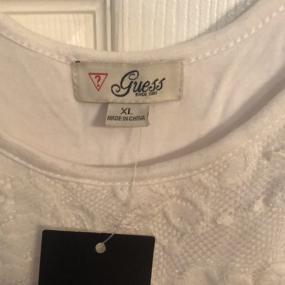 NWT Guess Summer Dress in white lace and black - Picture 3 of 6